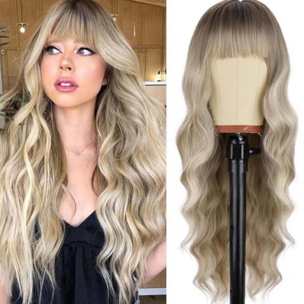 26” Blonde Wig with Bangs  *NEW*